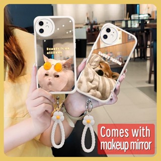 Makeup mirror dustproof Phone Case For iphone 11 Soft case lovely originality flower Mirror surface luxurious Raised lens