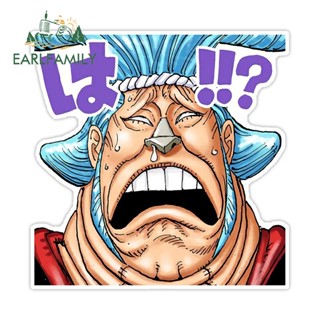 Earlfamily สติกเกอร์กันแดด ลายกราฟฟิตี้ FRANKY ONE PIECE 13 ซม. x 13 ซม. สําหรับติดตกแต่งหน้าต่างรถยนต์ รถจักรยานยนต์