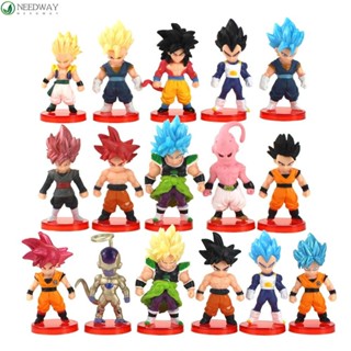 Needway ฟิกเกอร์ PVC รูปปั้น Dragon Ball Z Super Saiyan Son Goku Dragon Ball Super สําหรับตกแต่งบ้าน 16 ชิ้น ต่อชุด