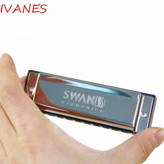 Ivanes เครื่องดนตรีฮาร์โมนิก้า C-key ฮาร์โมนิก้า สีเงิน ของเล่นเสริมการเรียนรู้ สําหรับเด็ก