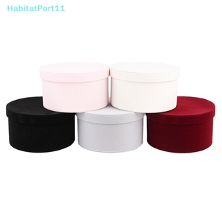 Habitatport กล่องดอกไม้ ผ้าสักหลาด ทรงกลม สําหรับใส่ของขวัญ 1 ชิ้น