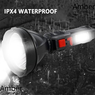 Amber ไฟฉาย LED COB แบบชาร์จไฟได้ สําหรับติดด้านข้างรถจักรยาน