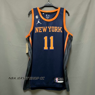 【คุณภาพสูง】ใหม่ ของแท้ NBA New York Knicks สําหรับผู้ชาย #11 เสื้อกีฬาแขนสั้น ลายทีม Jalen Brunson 2022-23 สีดํา