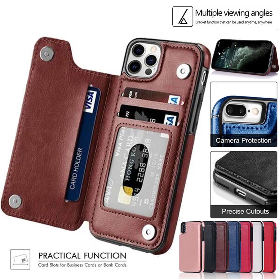 เคสโทรศัพท์ Samsung Galaxy S10 S10E S9 S8 Plus Note 10 8 9 Plus Pro เคสโทรศัพท์หนัง แบบฝาพับแม่เหล็ก