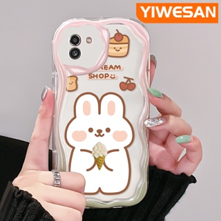 เคสโทรศัพท์มือถือแบบนิ่ม ใส กันกระแทก ลายการ์ตูนกระต่ายไอศกรีม สีมาการอง สําหรับ Samsung A03 Core A03s A02 M02 A02s M02s F02s