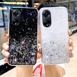 เคสโทรศัพท์มือถือ TPU ใส กันกระแทก ลายกลิตเตอร์ท้องฟ้ากลางคืน สําหรับ Oppo Reno 10 Pro Plus Pro+ A98 A78 4G 5G Android