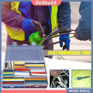 Redbuild|  ท่อหดความร้อน PVC 7 สี 9 ขนาด ทนความร้อน สําหรับเชื่อมต่อสายไฟ 385 ชิ้น ต่อชุด