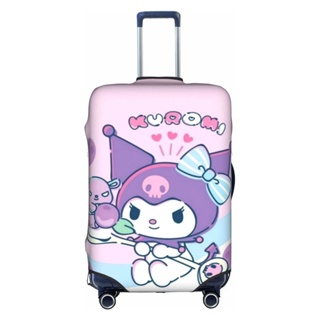 Sanrio Kuromi ผ้าคลุมกระเป๋าเดินทาง แบบหนา 18-32 นิ้ว ยืดหยุ่นสูง กันฝุ่น และรอยขีดข่วน ฝาครอบป้องกันกระเป๋าเดินทาง