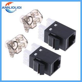 Ann โมดูลแจ็คอะแดปเตอร์เชื่อมต่อสายเคเบิล UTP CAT6 RJ45 2 ชิ้น