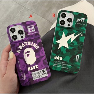 พร้อมส่ง เคสโทรศัพท์มือถือชุบเงิน BAPE ปุ่มโลหะ สําหรับ iphone14 promax 14 14pro 14plus 13 12 11 13PROMAX