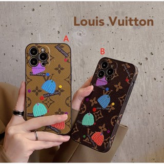 LV เคสโทรศัพท์มือถือหนัง ลายฟักทอง สําหรับ iphone14 13 12 pro max 14 11 14pro 14plus 13 12 11 promax