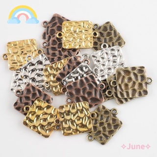 June จี้โลหะอัลลอย ทรงสี่เหลี่ยมผืนผ้า 4 สี สําหรับทํางานฝีมือ DIY 50 ชิ้น