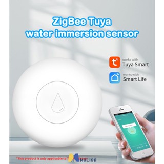 Zigbee Tuya Water Leak Detector Flood Sensor ถังน้ำ Full Water Linkage Alarm Smart Life App การตรวจสอบระยะไกล MOLISA MOLISA