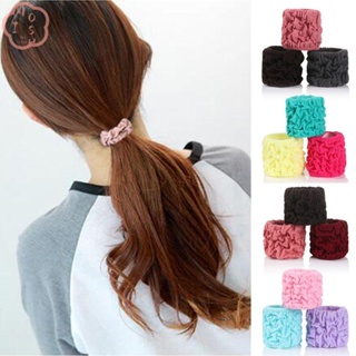 Mioshop Scrunchie ที่คาดผมหางม้า แบบยืดหยุ่น คละสี อุปกรณ์เสริม