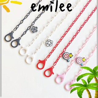 Emilee สายคล้องคอโซ่อะคริลิค ลายดอกไม้ สีรุ้ง ป้องกันการสูญหาย หลากสี