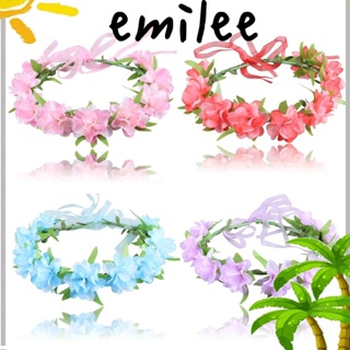 Emilee พวงหรีดผมเจ้าสาว ดอกไม้สี ที่คาดผม งานแต่งงาน เครื่องประดับผมหน้าผาก ที่คาดผมผู้หญิง เด็กผู้หญิง