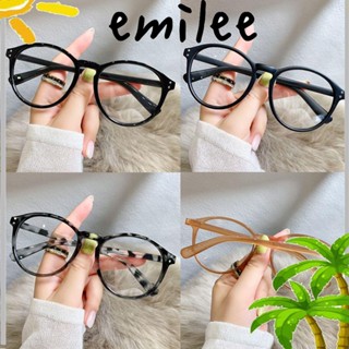 Emilee -1.0 ~ -4.0 สายตาสั้น แว่นตาวินเทจ กรอบกลม สีน้ําตาล / ดํา / ลายเสือดาว แว่นตากระจกแบน