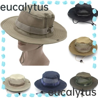 Eucalytus1 หมวกปีกกว้าง ผ้าฝ้าย ป้องกันรังสียูวี ระบายอากาศ คุณภาพดี สําหรับผู้หญิง