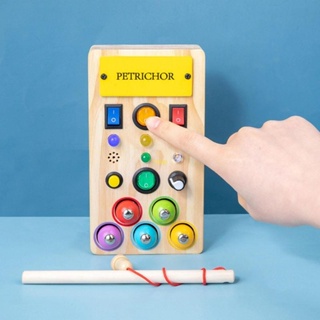 Youn ปุ่มสวิตช์ไฟ LED Montessori BusyBoard ของเล่นสําหรับเด็กวัยหัดเดิน