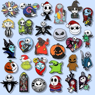 เข็มกลัด รูปการ์ตูนอนิเมะ The Nightmare Before Lapel Jack Skellington 34 แบบ อุปกรณ์เสริม สําหรับเก็บสะสม เครื่องประดับ