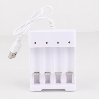 เครื่องชาร์จแบตเตอรี่ AA AAA 4 พอร์ต พร้อมปลั๊ก USB