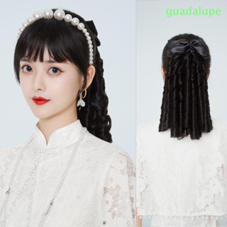 Guadalupe โรลม้วนผมหางม้า ทนความร้อน สีดํา สีน้ําตาล สไตล์วินเทจ สําหรับผู้หญิง