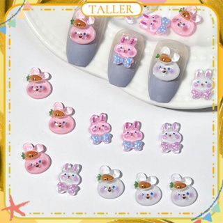 ✧Ready Stcok 50pcs Nail Art Fine Flash Rabbit Cartoon Series Jewelry Cute Three-dimensional Bow Rabbit Resin Nail Decoration Manicure Tool For Nail Shop TALLER