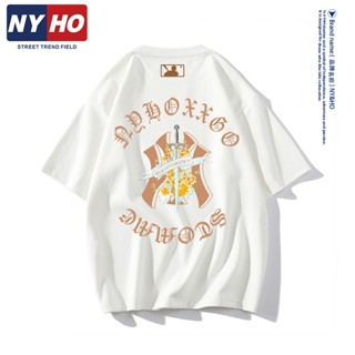 เสื้อยืดแขนสั้น ผ้าฝ้ายแท้ พิมพ์ลาย Ny (Label)