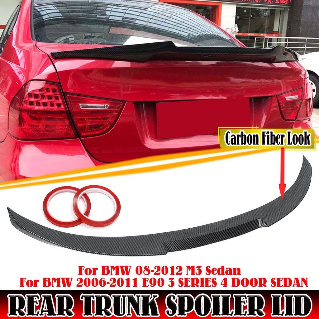 ปีกสปอยเลอร์ คาร์บอนไฟเบอร์ สีดํา M4 สําหรับ BMW E90 3 SERIES 4DR 2006-2011 M3 Sedan 2008-2012