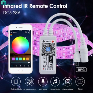 Wifi LED Controller Mini Smart 24 Keys+ รีโมทควบคุมอินฟราเรด การแปลงอัจฉริยะหลายโหมด ฟังก์ชั่นตั้งเวลา รองรับการควบคุมด้วยเสียงที่บ้าน home