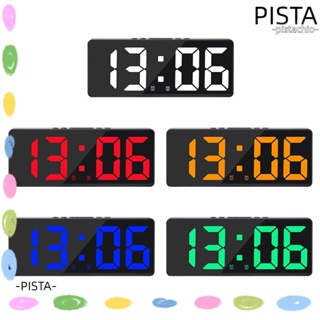 PISTA นาฬิกาปลุกดิจิทัล LED มีไฟแบ็คไลท์ รูปตัวเลข สําหรับตกแต่งบ้าน