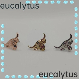 Eucalytus1 ต่างหูสตั๊ด โลหะผสม รูปวัว สไตล์สก็อตแลนด์ แฮนด์เมด ของขวัญ สําหรับผู้หญิง