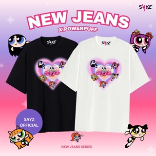 【HOT】มีหลายสี พร้อมส่ง เสื้อยืด ลาย NewJeans x PowerpuffHeart ver Bunny Tokki Bunnies Super shy Album Haerin Hanni Min