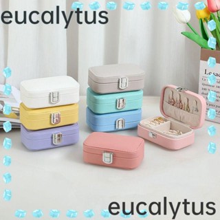 Eucalytus1 กล่องหนัง แบบพกพา สําหรับใส่เครื่องประดับ แหวน