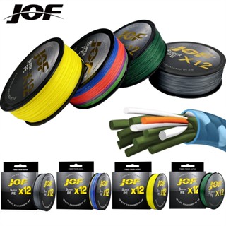 Jof สายเบ็ดตกปลา PE X12 เส้นผ่าศูนย์กลาง 0.14-0.4 ทนทาน 500 ม. 300 ม. 100 ม. 12 เส้น