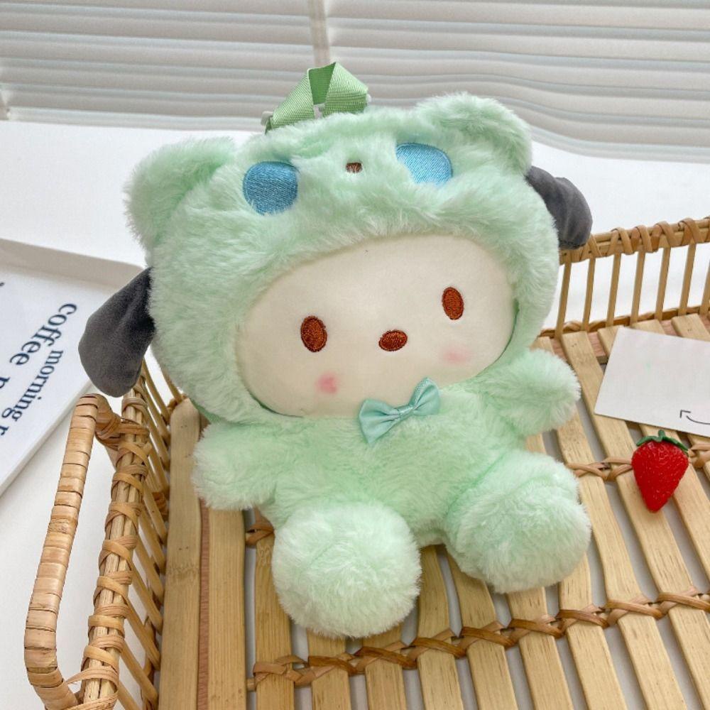 Keepin Kuromi Plush กระเป๋าเป้สะพายหลัง,การ์ตูน Cinnamoroll Plush กระเป๋าเป้สะพายหลัง, Kawaii Pochacco ตุ๊กตา Melody การ์ตูนกระเป๋านักเรียนหญิง