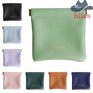 Bliss กระเป๋าใส่เหรียญ ขนาดเล็ก หลากสี ซองใส่ของจิปาถะ หนัง PU หูฟัง ปลอกป้องกัน