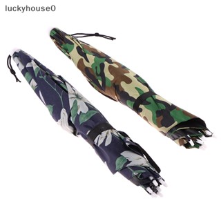 Luckyhouse0^^ หมวกร่มกันแดด กันฝน แบบพกพา สําหรับตกปลากลางแจ้ง ตั้งแคมป์ 1 ชิ้น