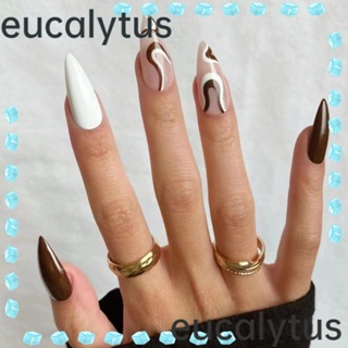 Eucalytus1 เล็บปลอม DIY สไตล์ฝรั่งเศส 24 ชิ้น