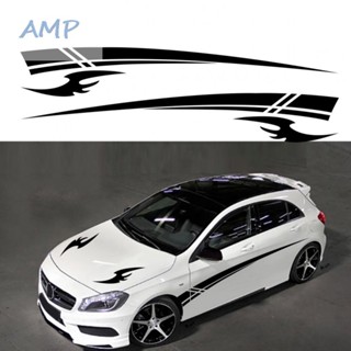 ⚡NEW 8⚡Car Body Flower Sticker Side Sports Racing Stripe Pattern Sticker Black