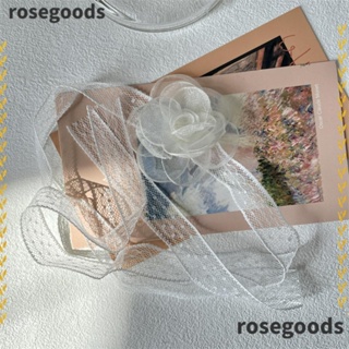 Rosegoods1 ริบบิ้นผ้าไหม ลายดอกคามิเลีย สีขาว ยาว 92 ซม. อเนกประสงค์ 4 ชิ้น