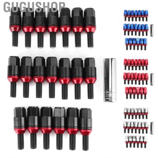 Gugushop Wheel Lug Bolts  1.5mm/0.06in Screw Pitch Cathodic Black Coating Thread Bolt with Mounting Tool for Replacing the Old or Damaged Aftermarket Wheels