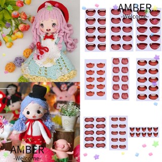 Amber สติกเกอร์คริสตัล ลายการ์ตูนปากน่ารัก สําหรับติดตกแต่งกระจก