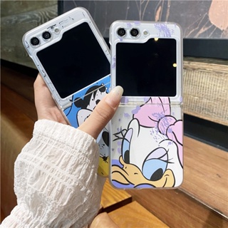 ใหม่ เคสโทรศัพท์มือถือแบบนิ่ม กันกระแทก ลายการ์ตูนโดนัลด์ดั๊ก เดซี่ พร้อมที่ตั้งวาง พับได้ สําหรับ Samsung Galaxy Z Flip5 Z Fold5 Z Flip4 Z Fold4 2023 Z Flip 5 4 Z Fold 5 4