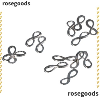 Rosegoods1 จี้ลูกปัดสัญลักษณ์อินฟินิตี้ สีเงิน 24*8*1.5 มม. สําหรับทําเครื่องประดับ 100 ชิ้น