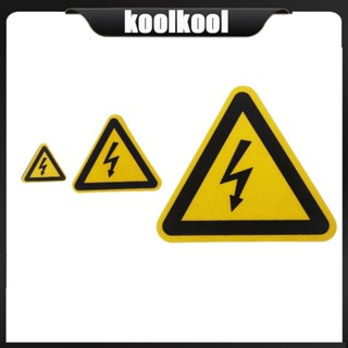 Kool สติกเกอร์ป้ายเตือนแรงดันไฟฟ้า 3 ดวง เพื่อความปลอดภัย สําหรับติดตกแต่งในร่ม กลางแจ้ง