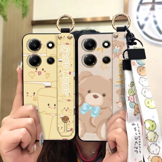 protective Cartoon Phone Case For infinix Note30i 4G/X6716 Durable Anti-dust Silicone Oil Painting Wrist Strap Fashion Design