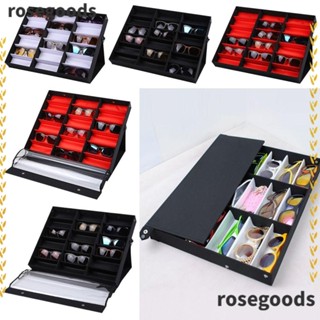 Rosegoods1 กล่องหนัง 18 ช่อง สําหรับเก็บแว่นตา