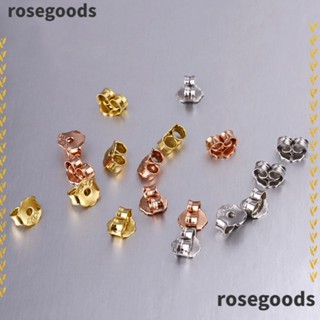 Rosegoods1 ต่างหูกระดุมเงินแท้ 925 สีขาว 100 คู่