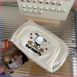 【in Stock】pachacco Double Layer Pencil Case Ins Japanese Large Capacity Pen Bag Student Pencil Storage Bag Stationery Box (twinkle.th)